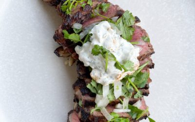 Carne Asada Style NY Strips with Hatch Chile Crema