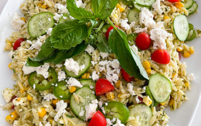 Summer Orzo Salad with Roasted Corn & Basil Vinaigrette