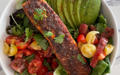 Southwest Salmon Salad w Chili Lime Dressing